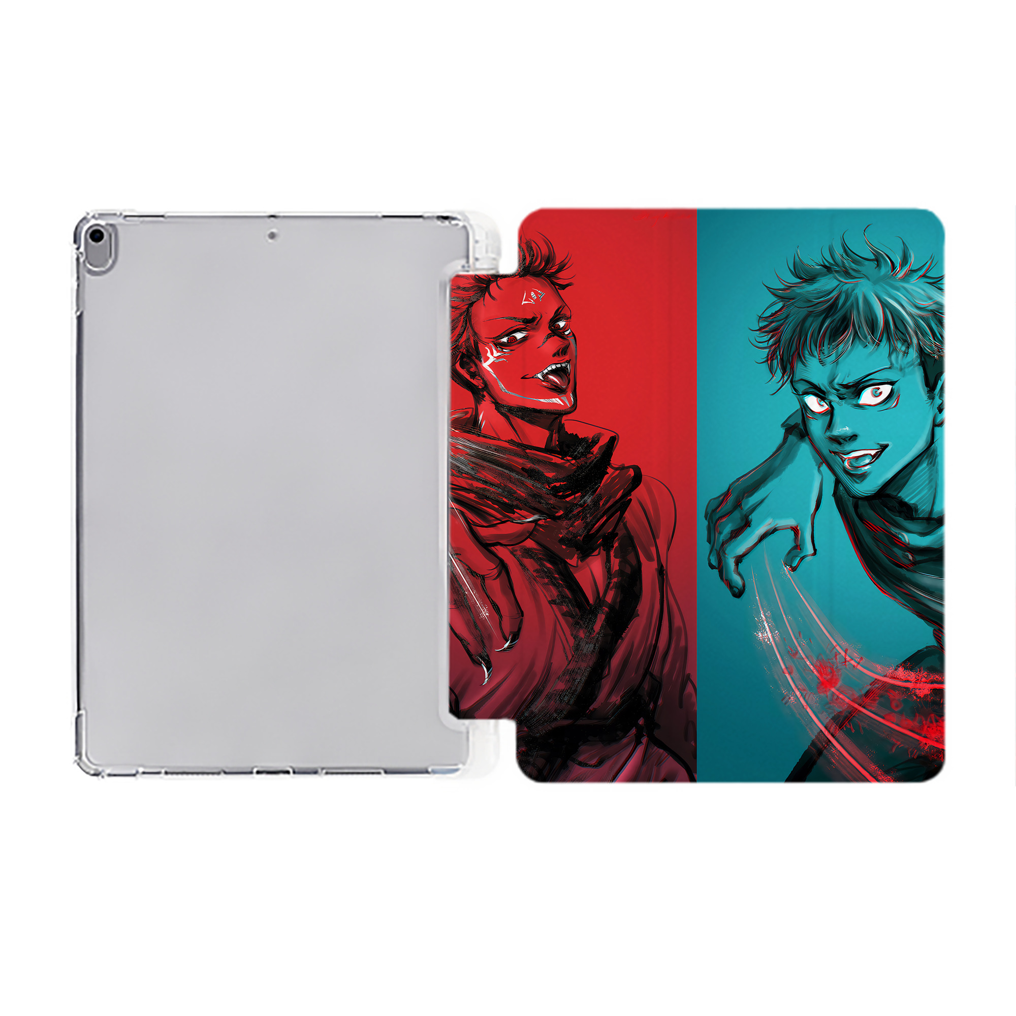 （画像用） 呪術廻戦 Jujutsu Kaisen IPad ケース ペン収納付き 三つ折りスタンド PUレザー×シリコン 対応機種9.5/10.5/10.9インチ